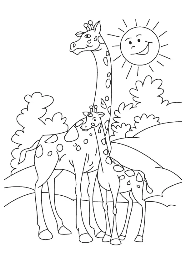 Giraffes Coloring Pages 14