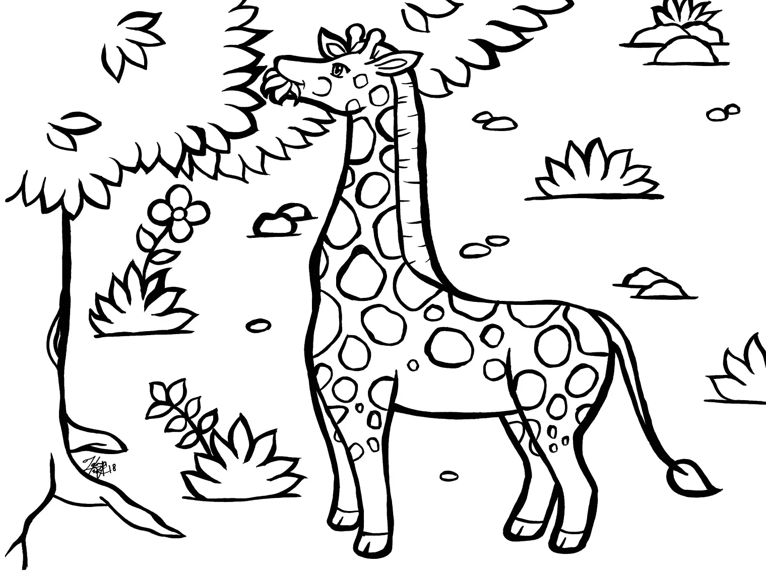 Giraffes Coloring Pages 25