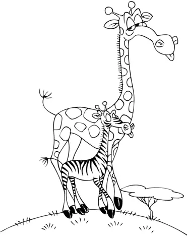Giraffes Coloring Pages 42