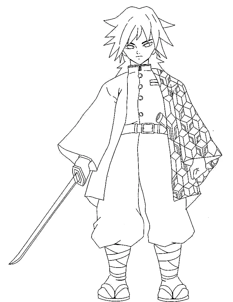 Giyu Tomioka Para Colorear 10