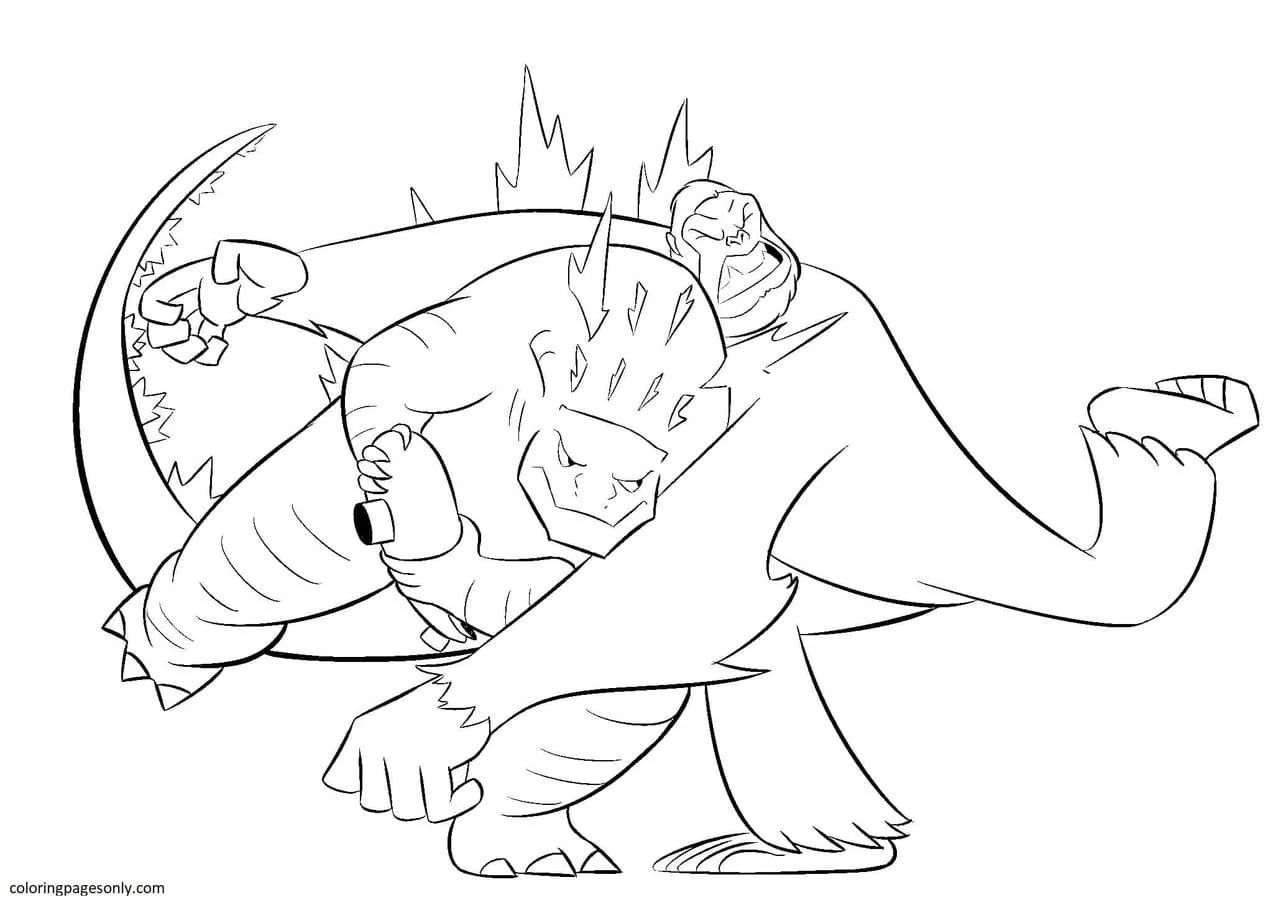 Godzilla Y Kong Para Colorear 21