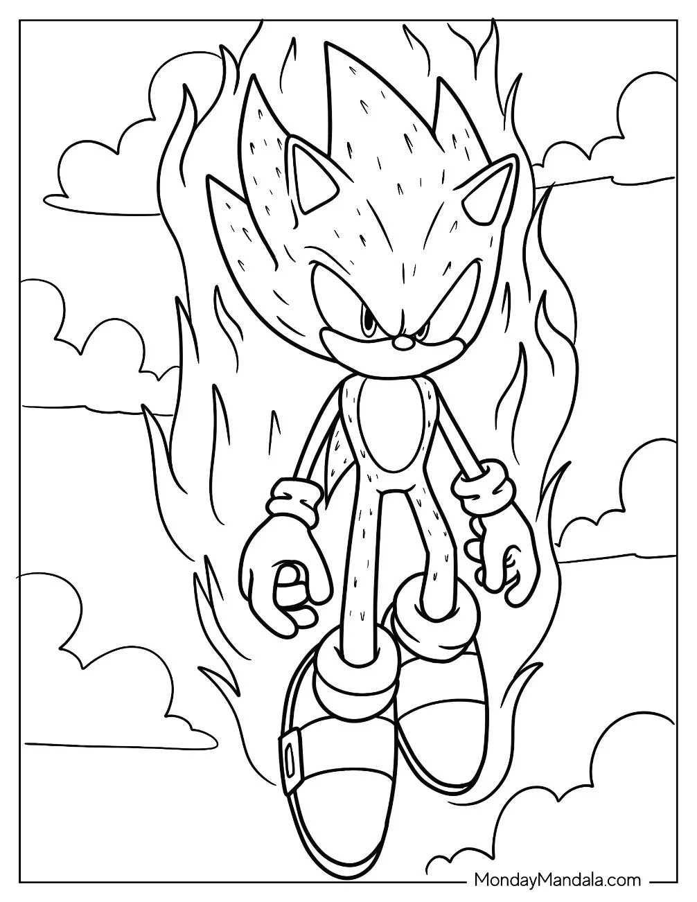 Sonic Dourado Para Colorir 1