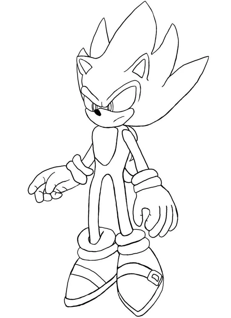 Sonic Dourado Para Colorir 13