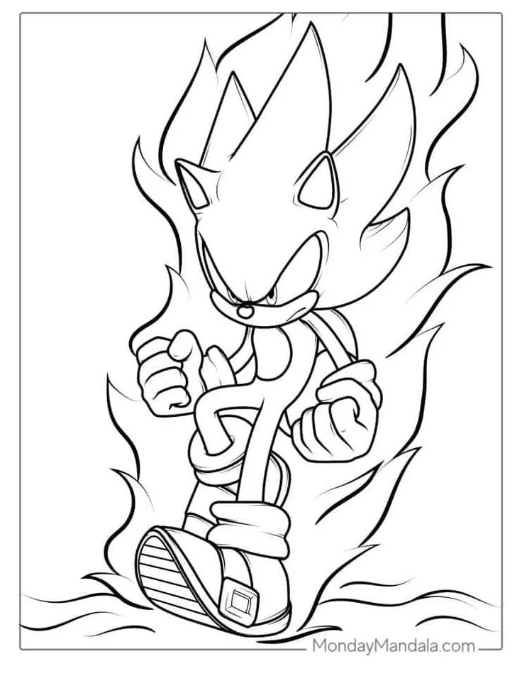 Sonic Dourado Para Colorir 2