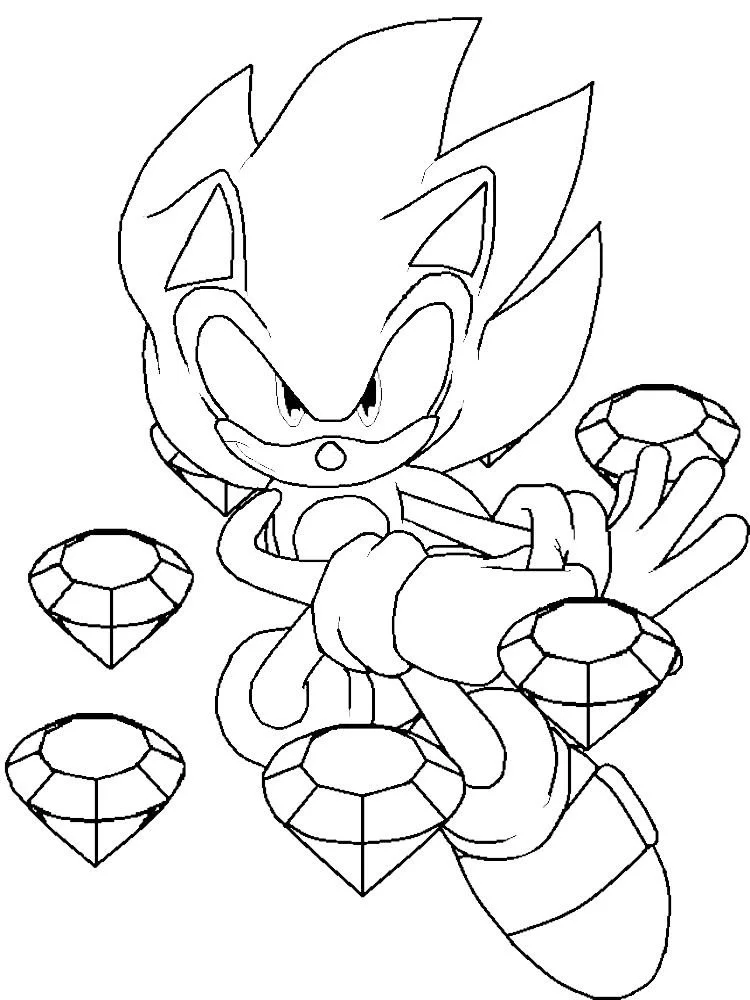Sonic Dourado Para Colorir 6