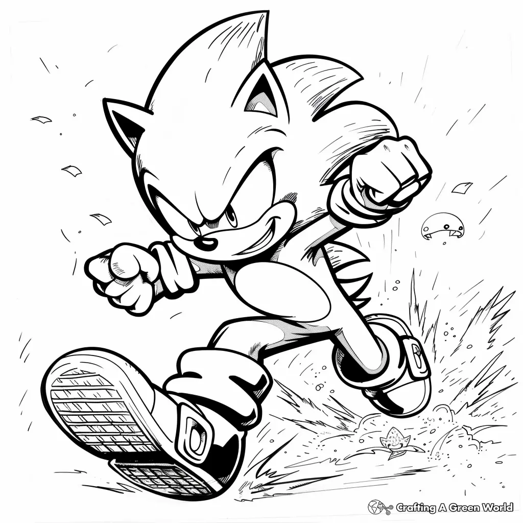 Sonic Dourado Para Colorir 7