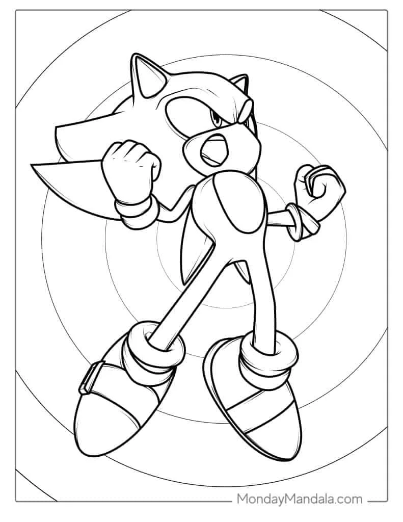 Sonic Dourado Para Colorir 8