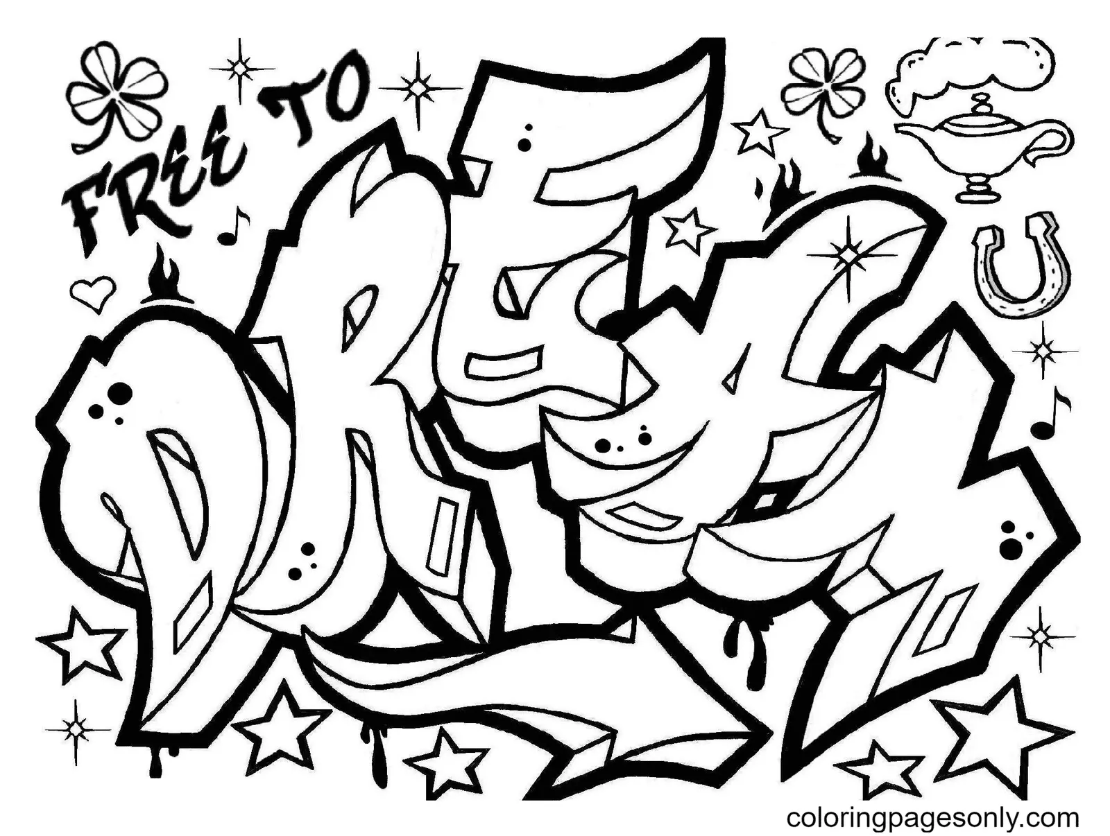 Graffiti Coloring Pages 1