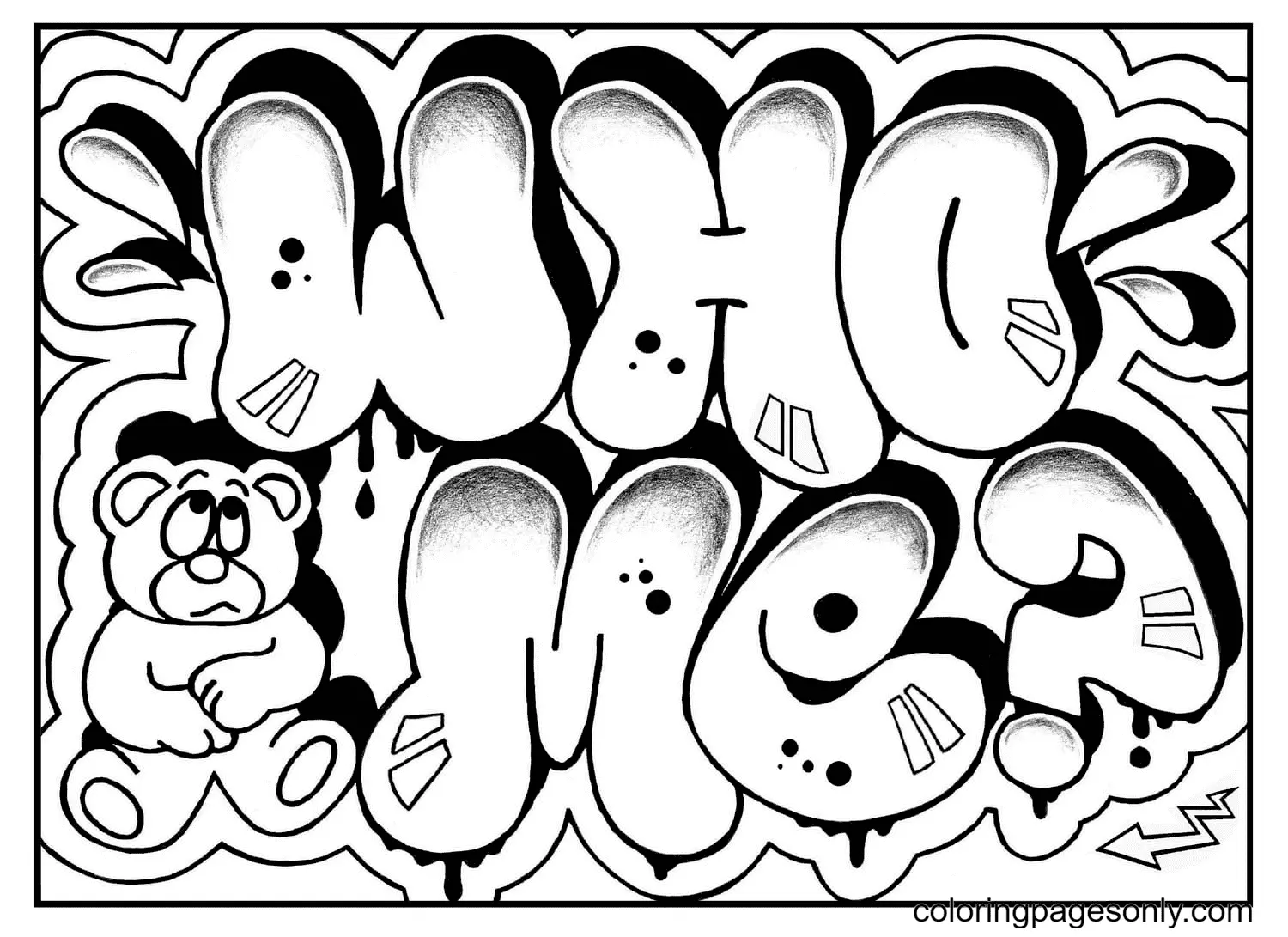 Graffiti Coloring Pages 10