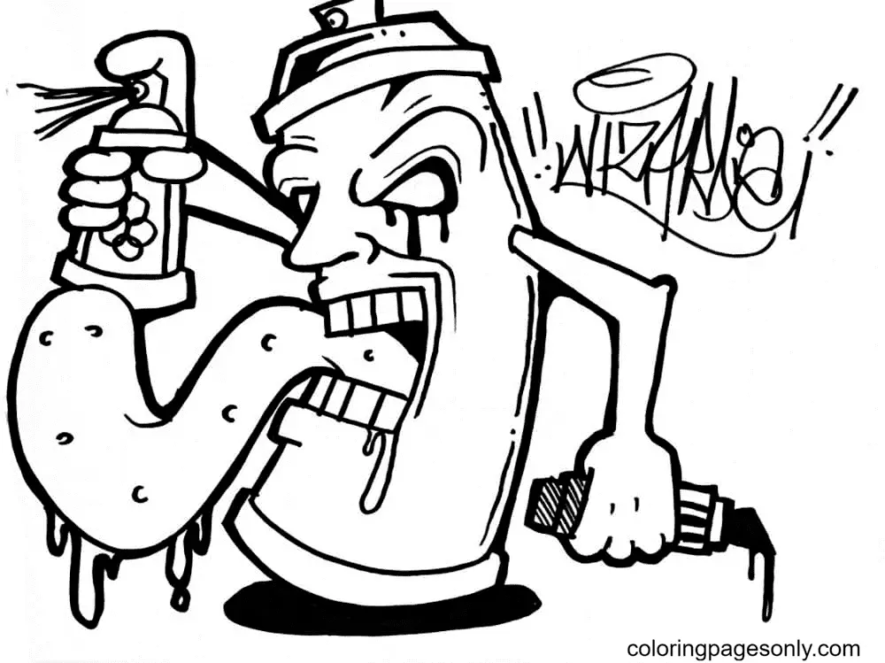 Graffiti Coloring Pages 11