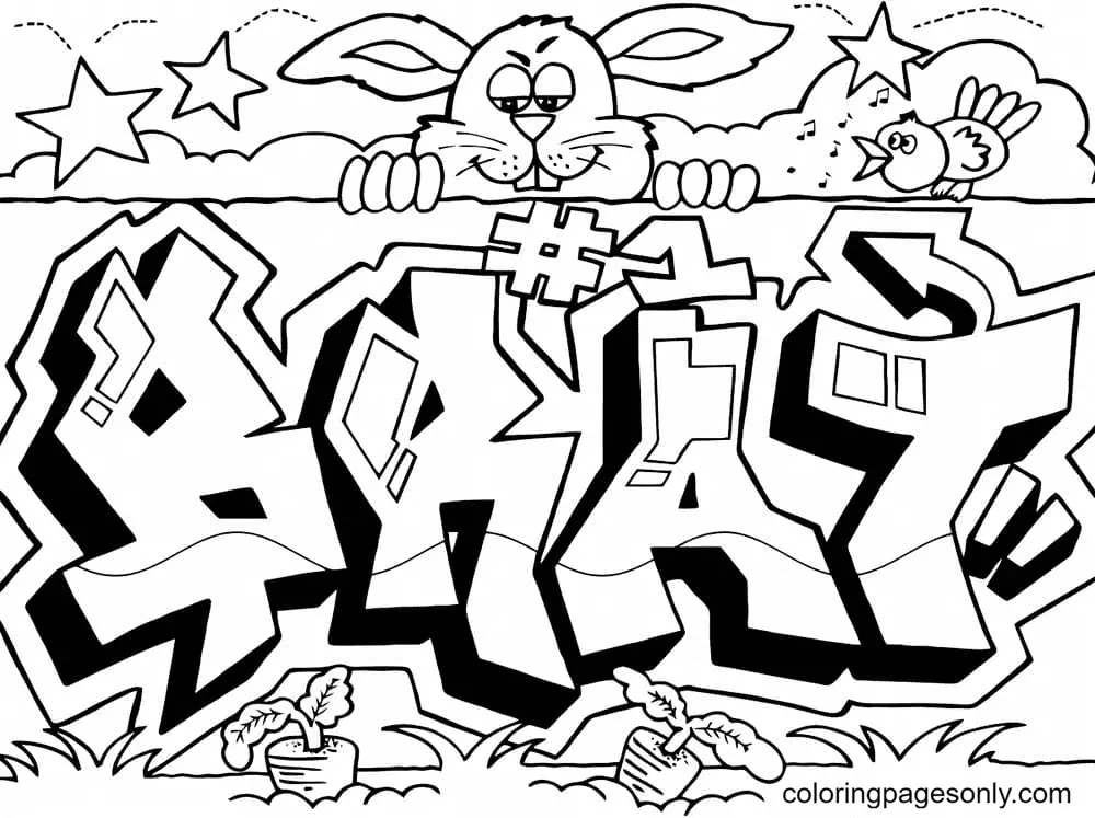 Graffiti Coloring Pages 28