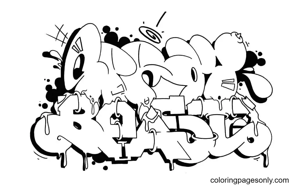 Graffiti Coloring Pages 43