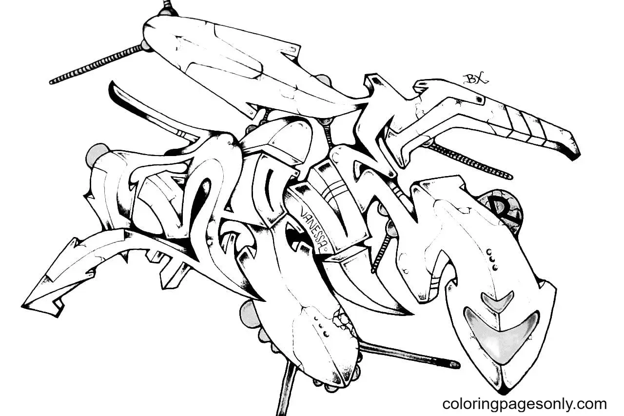 Graffiti Coloring Pages 77