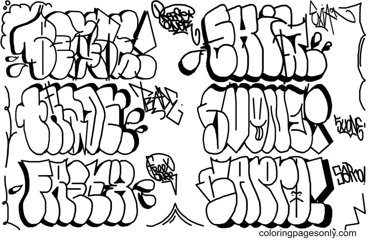 Graffiti Coloring Pages 85
