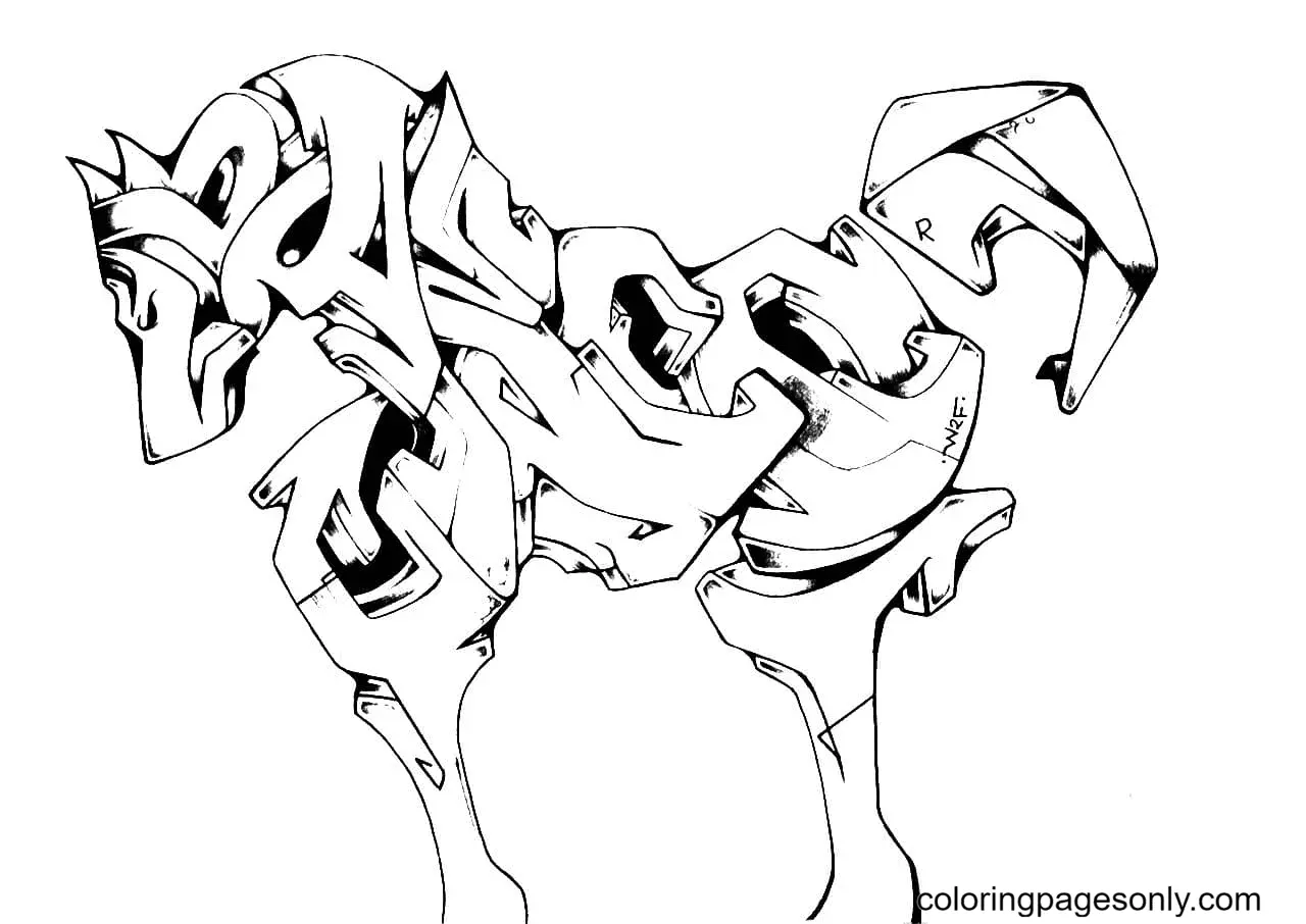 Graffiti Coloring Pages 97