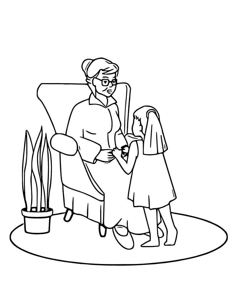 Abuela para Colorear 11
