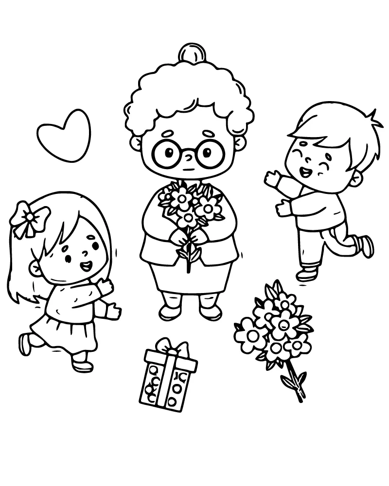 Abuela para Colorear 12