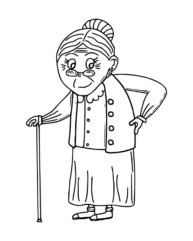 Abuela para Colorear 14