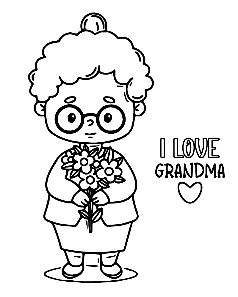 Abuela para Colorear 15