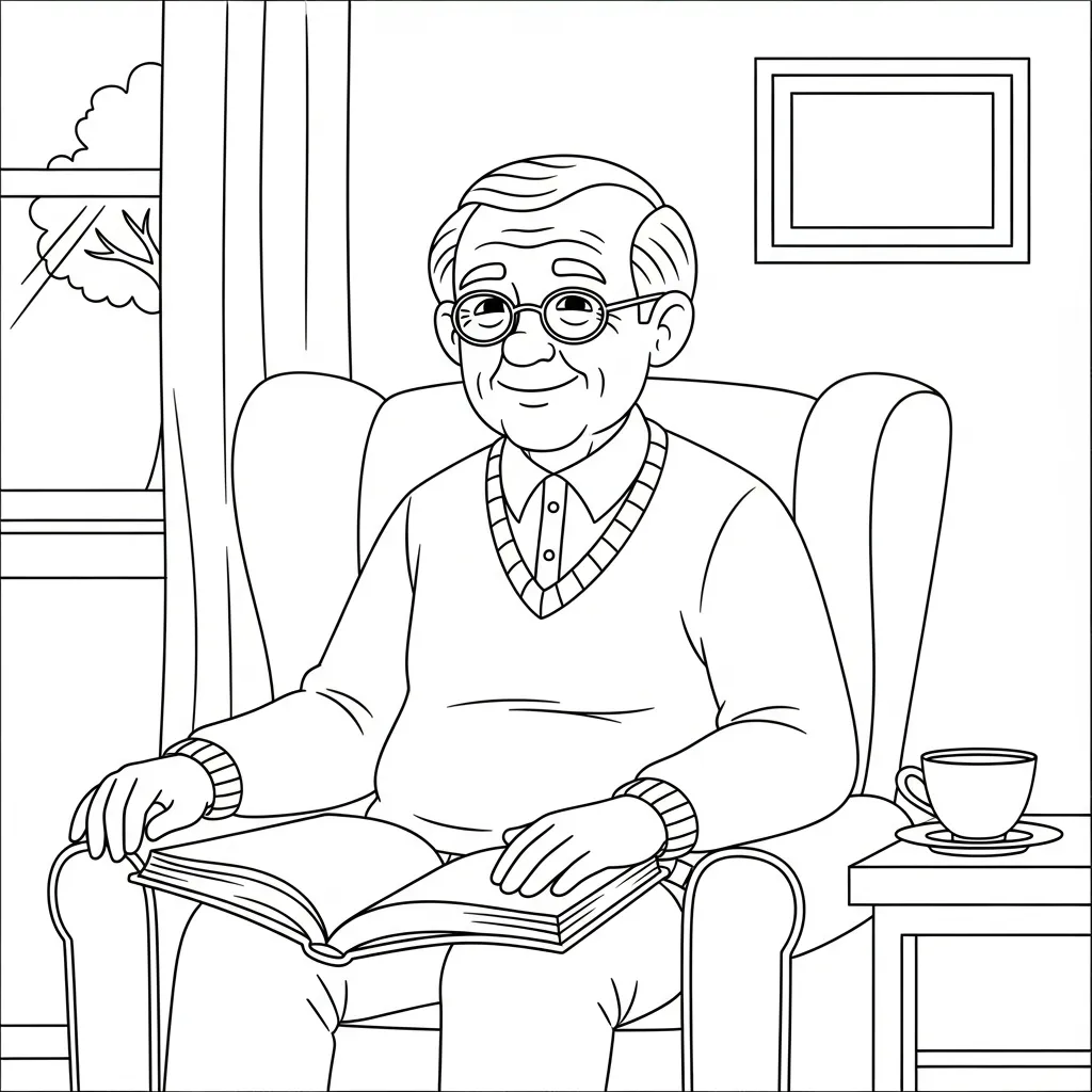Abuelo Para Colorear 1