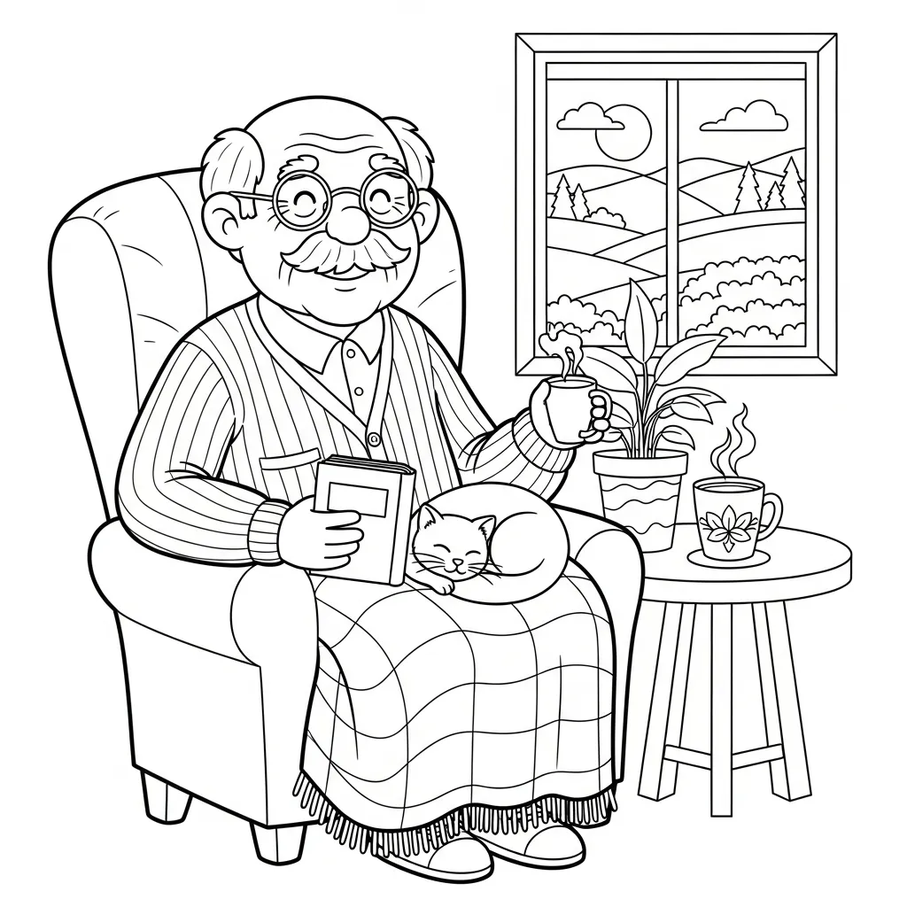 Abuelo Para Colorear 3