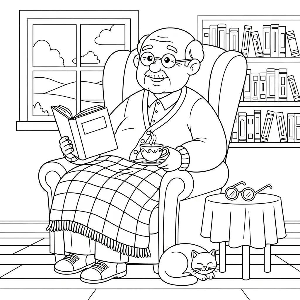 Abuelo Para Colorear 4