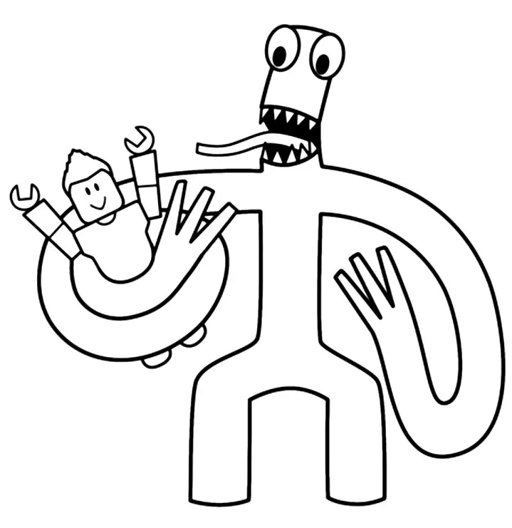 Green Rainbow Friends Coloring Pages 10