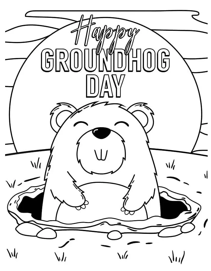 Desenhos de Dia Da Marmota Para Colorir 2