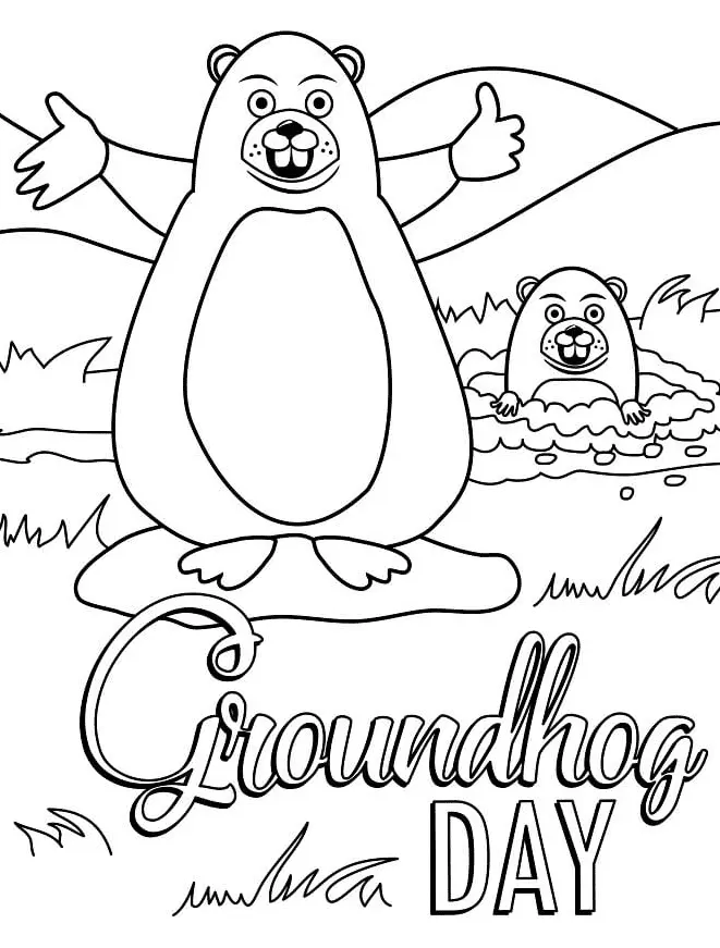Desenhos de Dia Da Marmota Para Colorir 26