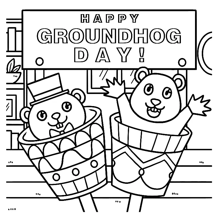 Desenhos de Dia Da Marmota Para Colorir 42