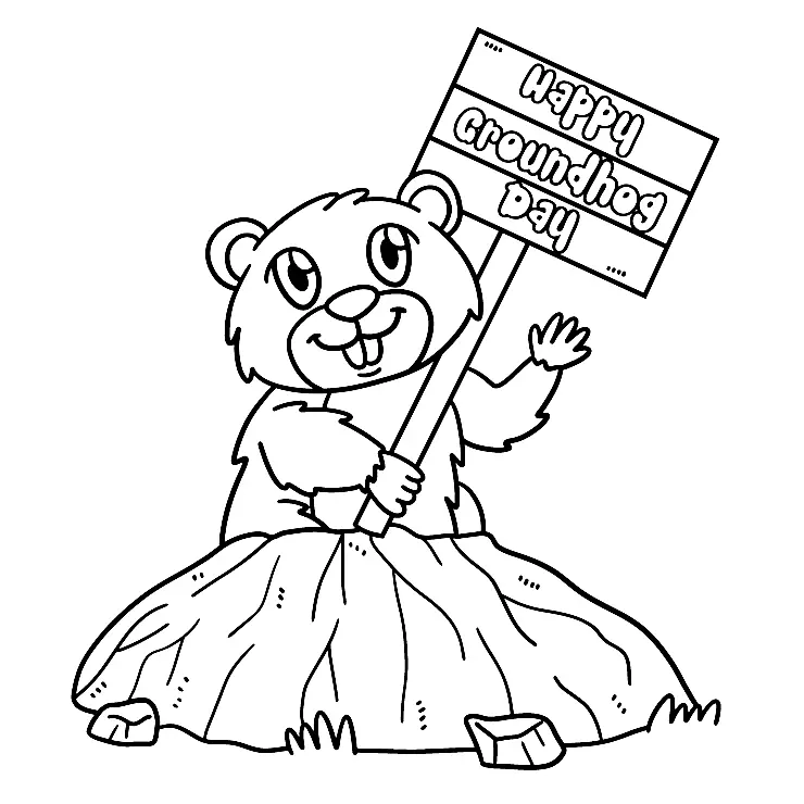 Desenhos de Dia Da Marmota Para Colorir 49