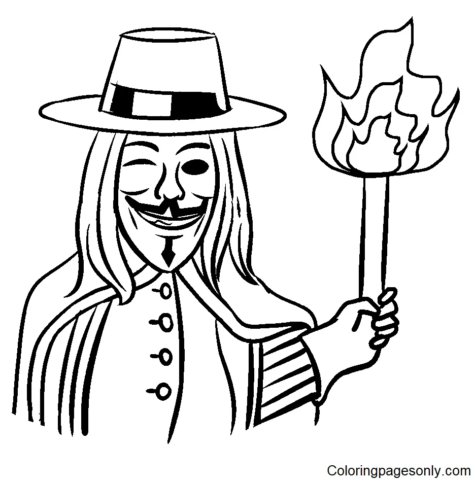 Guy Fawkes Night Coloring Pages 1