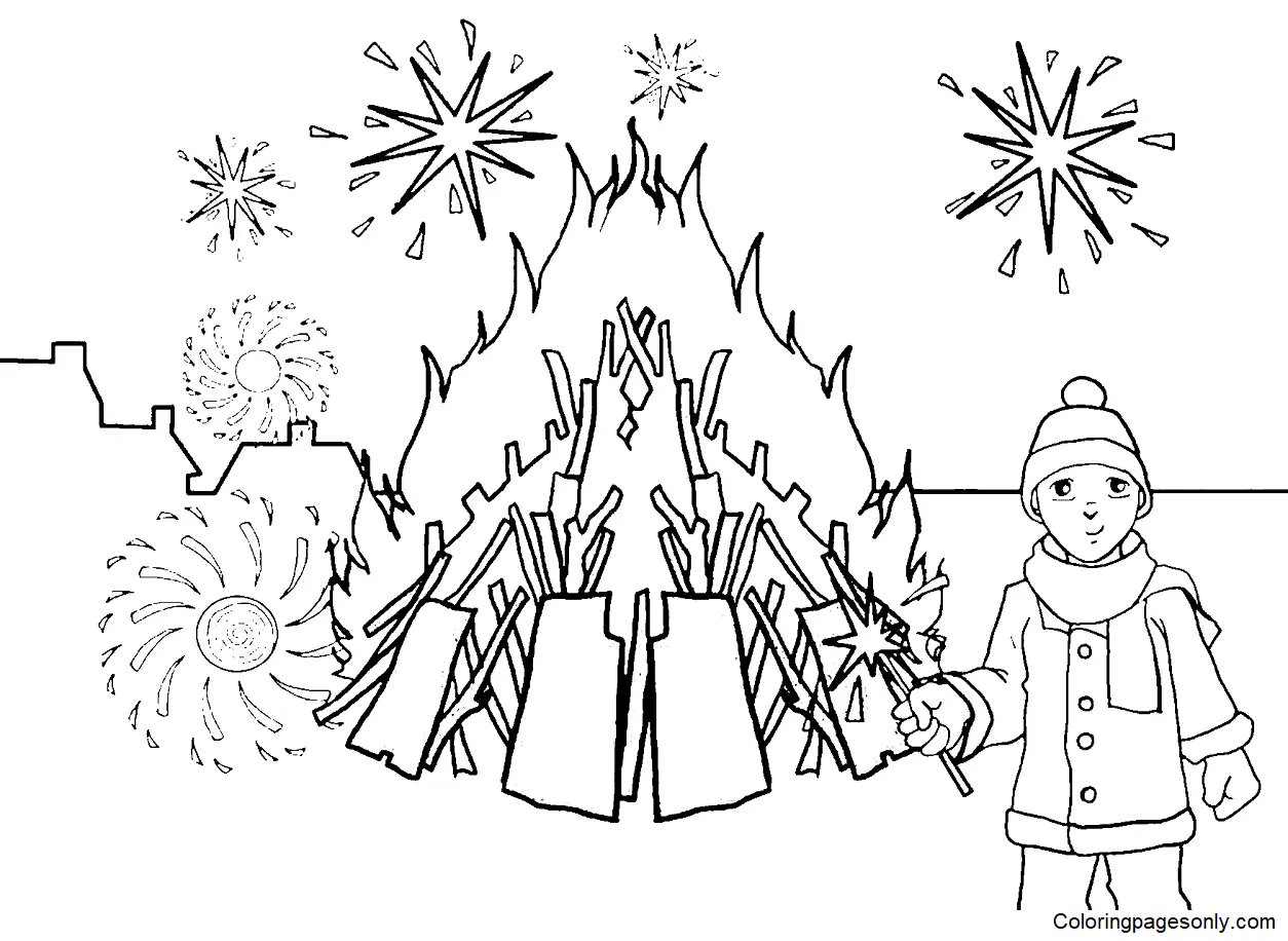 Guy Fawkes Night Coloring Pages 11
