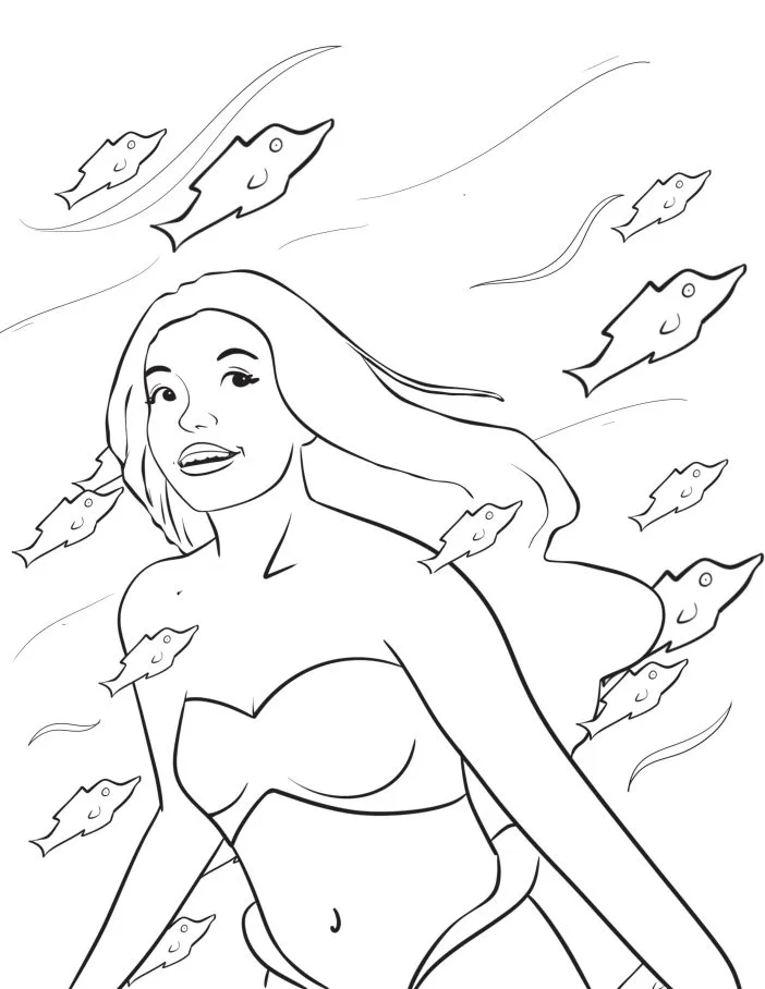 H2O Sereias Paginas para Colorir 24