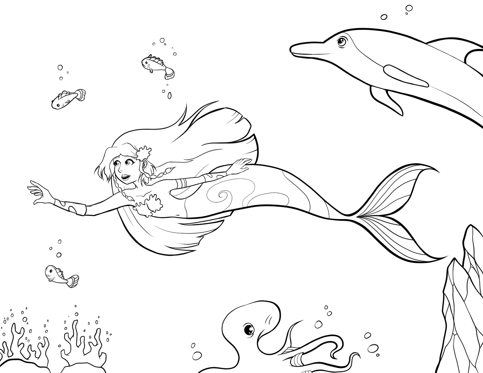 H2O Sereias Paginas para Colorir 3