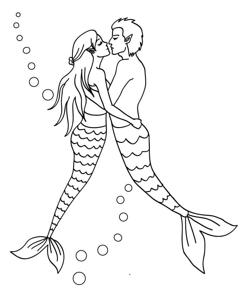 Sirenas H2O para Colorear