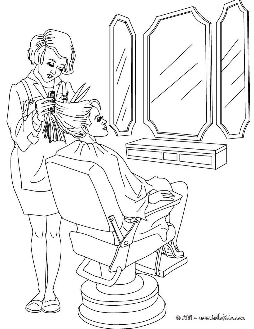Cabeleireiro para colorir 1