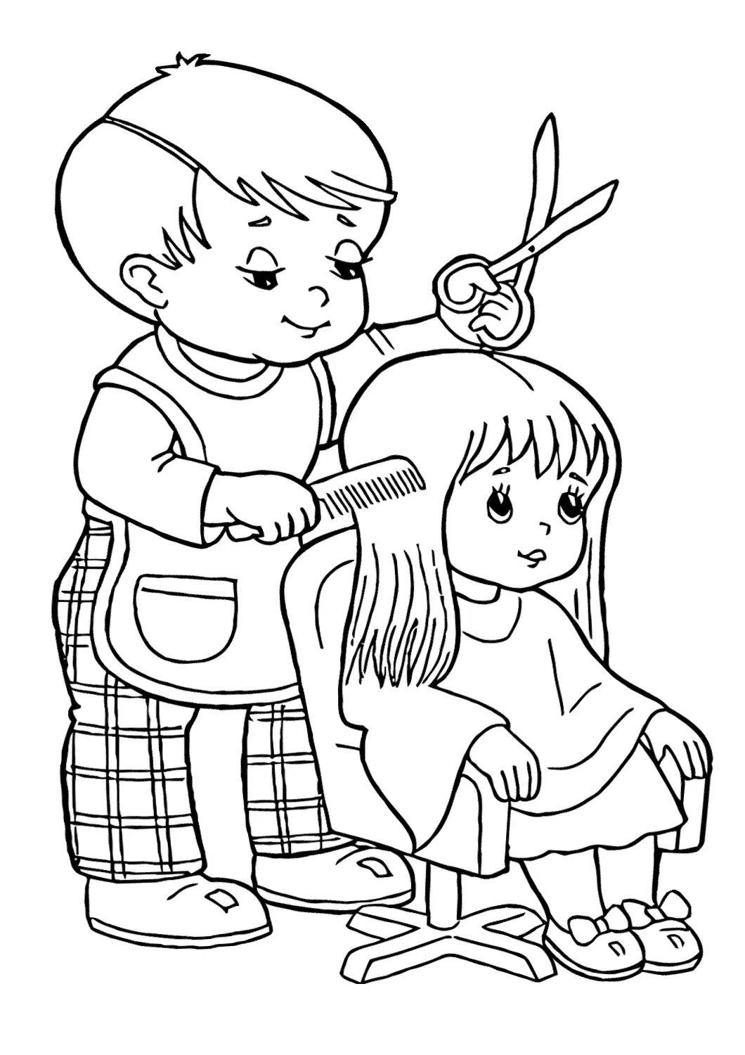 Cabeleireiro para colorir 10