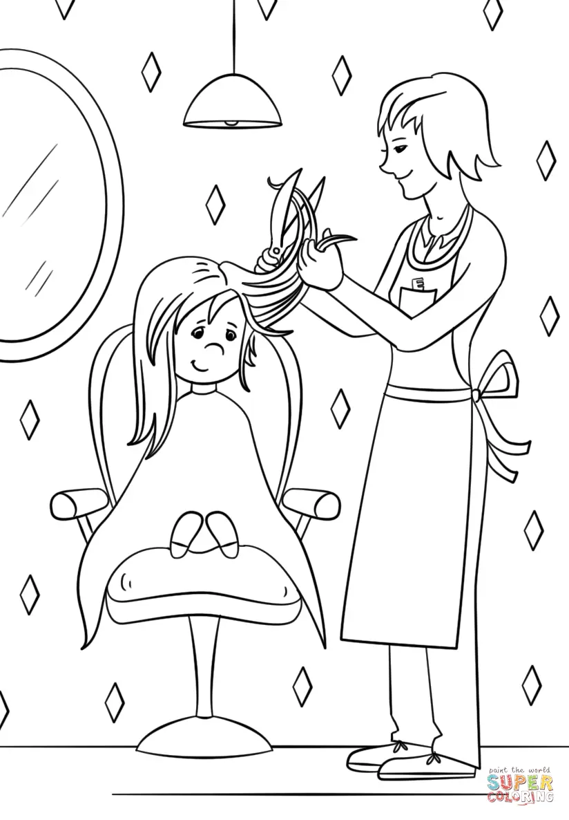 Cabeleireiro para colorir 4