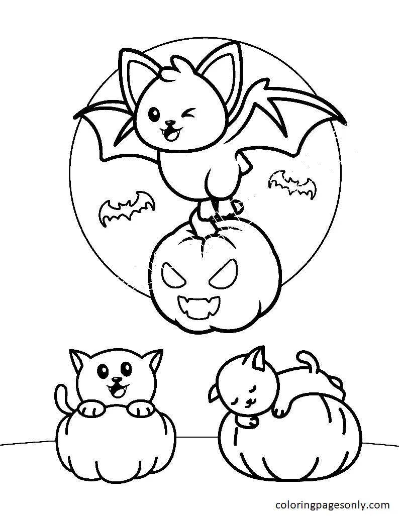 Halloween Bats Coloring Pages 11