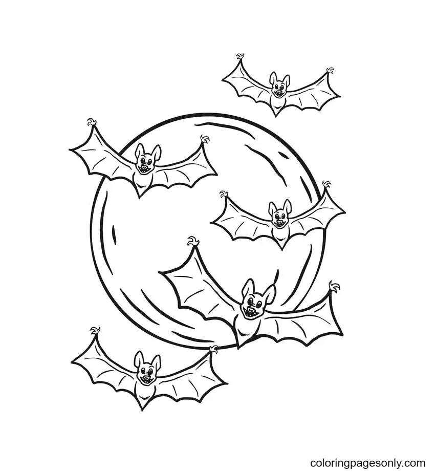 Halloween Bats Coloring Pages 6