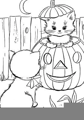 Halloween Cats Coloring Pages 10