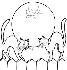 Halloween Cats Coloring Pages 16