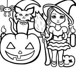 Halloween Cats Coloring Pages 19