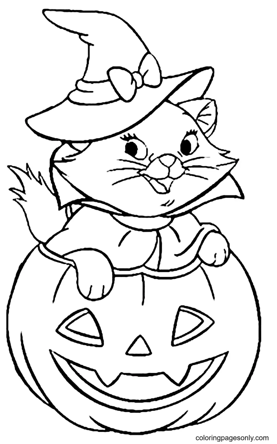 Halloween Cats Coloring Pages 2