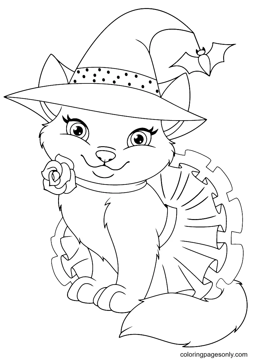 Halloween Cats Coloring Pages 20
