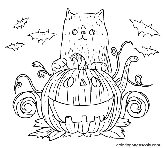 Halloween Cats Coloring Pages 29
