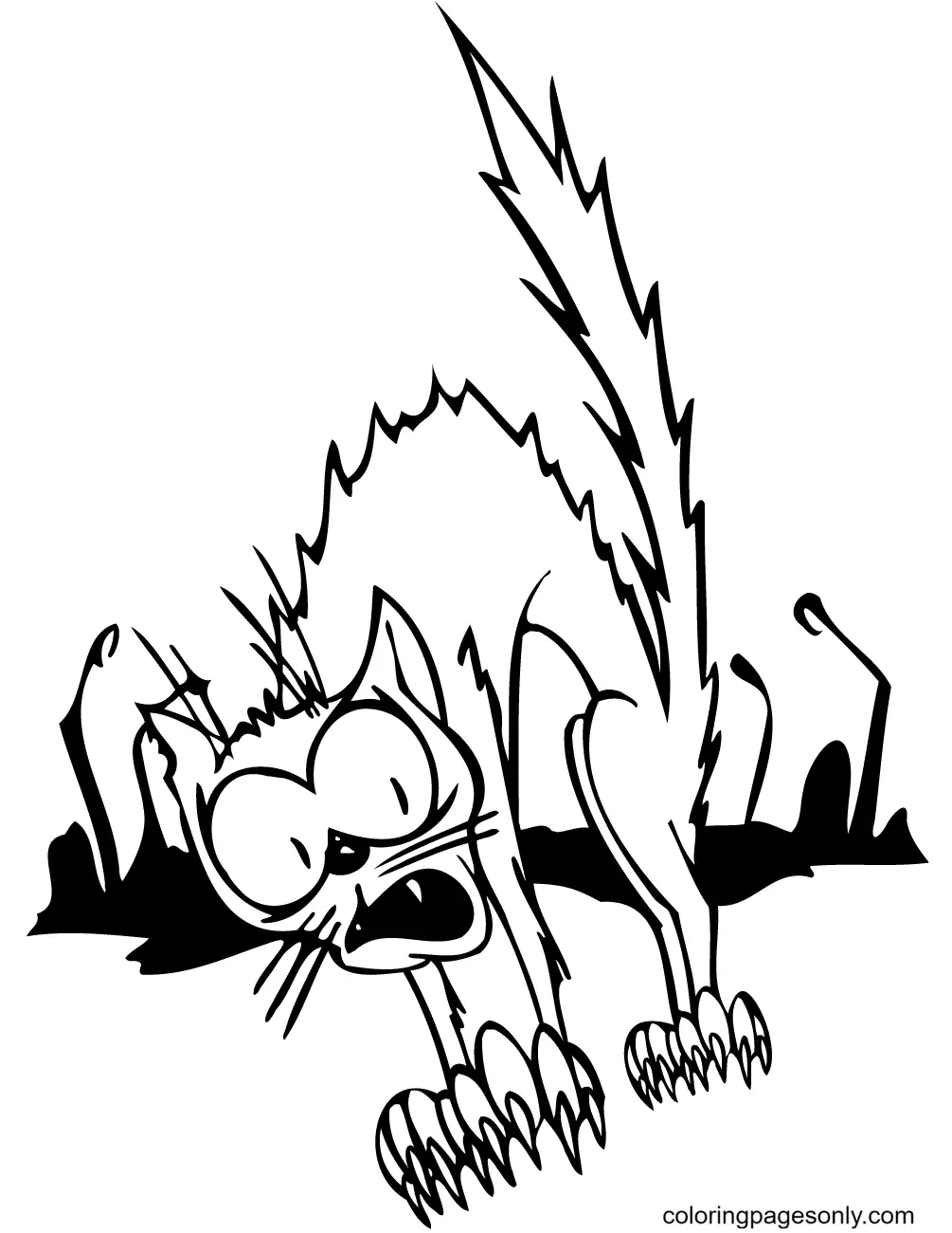 Halloween Cats Coloring Pages 3