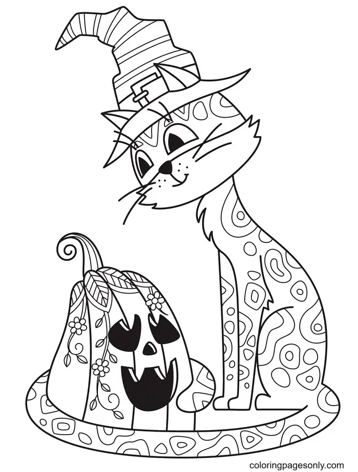 Halloween Cats Coloring Pages 31
