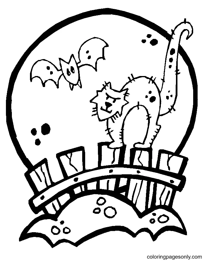 Halloween Cats Coloring Pages 35